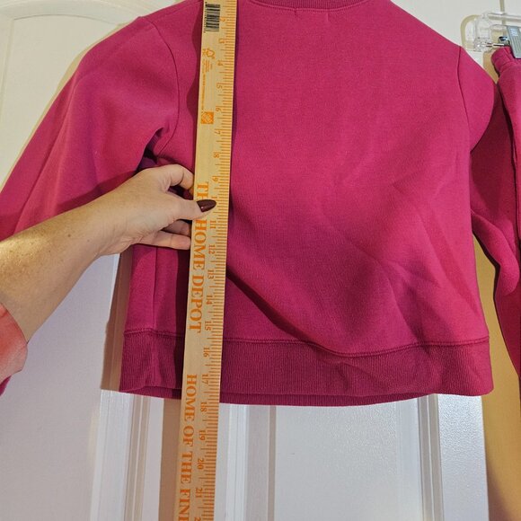 Btween Girls Size 10 Jogger Set Pink 2-Piece Fleece Rhinestones Sweat Set - Picture 9 of 13